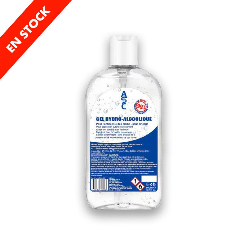 1 CARTON DE 24 FLACONS DE GEL HYDROALCOOLIQUE 500ML Solutions désinfectantes